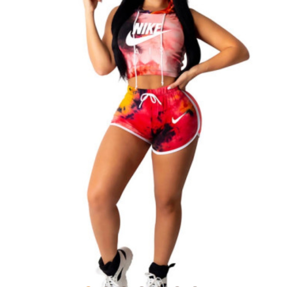 Casual Letter Print Short Sleeve 2 Piece Sports Su